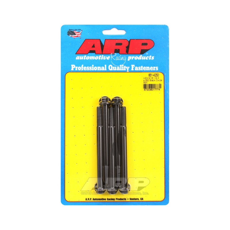 Set de șuruburi și piulițe universale ARP 5/16-18 – Șuruburi hexagonale cu finisaj negru oxidat, x5 - ARP-651-4250 - 651-4250 - 3666618194585